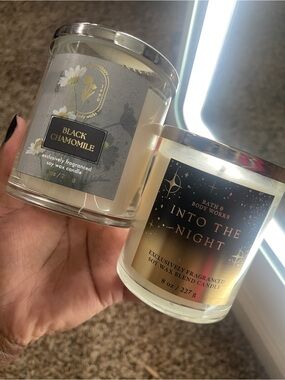 Bath & Body Works Into The Night & Black Chamomile Scented Candle Duo